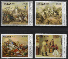 GREECE 2021 "1821 REVOLUTION", Complete Set, MNH/**. - Unused Stamps