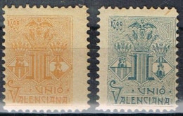 Dos Sellos Viñetas VALENCIA , Unio Valensianista, Regionalista Local 1899 ** - Varietà E Curiosità