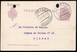 Navarra - Edi O EP 50 - Entero Postal Mat "Sangüesa" - Taladro Empresa - 1850-1931