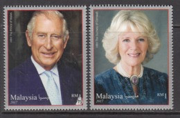 2017 Malaysia Royal Visit King Charles Royalty Complete Set Of 2 MNH - Malaysia (1964-...)