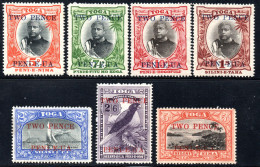 2341. TONGA 1923 SURCHARGES SG.64-70 MNH/MVLH - Tonga (...-1970)