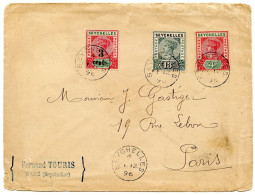 SEYCHELLES - LETTRE DES SEYCHELLES POUR PARIS, 1896 - Seychellen (...-1976)