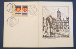 ● Lyon Place Des Terreaux Cartes 1987 & Timbres + Anciens "lyonnais 5F" Signés Par ? Cachet Edouard Herriot Louis Pradel - Covers & Documents