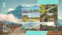 2018 New Zealand Cycle Trails Cycling Souvenir Sheet  MNH @ BELOW FACE VALUE - Nuovi