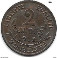 *france 2 Centimes  1912   Km 841  Xf+  /ms60 - 2 Centimes