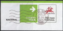 "VERY RARE . RED KNIGHT" Fragment - Postmark CPL SUL -|- Correio Verde. Pré-Pago / Prepaid Green Mail - Used Stamps