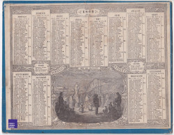 Almanach Des Postes - Rare Calendrier 1863 Oberthur Rennes - Gravure Voeu Des Matelots Bretagne Empire Poste E1-28 - Grand Format : ...-1900