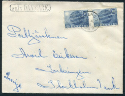 1950 Denmark Sweden Malmo, Boxed "Fran Denmark" Paquebot Cover - Briefe U. Dokumente