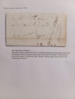 NAPOLEONIC WARS. FRANCHISE MARKS . 1801 Marseille To Banjols. Very Interesting Military Cover From A British Gentleman. - Army Postmarks (before 1900)