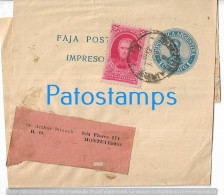 222382 ARGENTINA CIRCULATED TO URUGUAY CANCEL FAJA POSTAL STATIONERY C/ ADDITIONAL CENTENARY NO POSTCARD - Postal Stationery