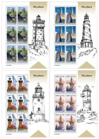 Guinea Guinée 2023 Lighthouses And Wales Set Of 4 Sheetlets MNH - Baleines