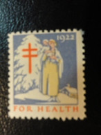 1922 For Health TB Vignette Christmas Seals Seal Label Poster Stamp USA - Zonder Classificatie