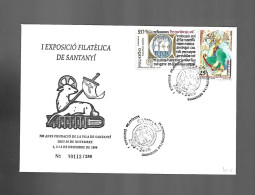 EXPOSICIÓN FILATELICA SANTANYI 2000 MALLORCA ENTERO MATASELLO ESPECIAL CONMEMORATIVO LETTRE COVER - Fogli Ricordo