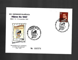 HOMENAJE CE CONSTANCIA DIJOUS BO 1997 INCA MALLORCA ENTERO MATASELLO ESPECIAL CONMEMORATIVO LETTRE COVER - Hojas Conmemorativas