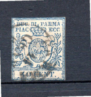 Parma 1857 Old Coat Of Arms Stamp (Michel 11) Used, Proved/signed Richter - Parme