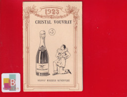 Rare Carnet Calendrier 1923 VIN CRISTAL VOUVRAY Pierrot Bouteille Lune ( Style Firmin Bouisset ) Viollette Mer Loir Cher - Kleinformat : 1921-40