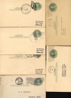 UY7r 6 Postal Cards Used Florida Louisiana Massachusetts Michigan New Jersey 1917-51 - 1901-20