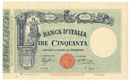 50 LIRE BARBETTI GRANDE L MATRICE LATERALE TESTINA FASCIO 18/01/1933 BB/SPL - Regno D'Italia – Autres