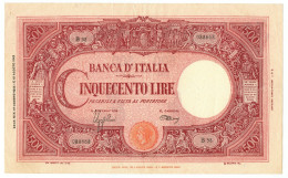 500 LIRE BARBETTI GRANDE C TESTINA RETRO BI RSI 17/08/1944 BB/SPL - Regno D'Italia - Altri