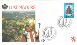 LUXEMBOURG Cover 3-131,popes Travel 1985 - Brieven En Documenten