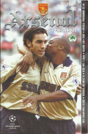 ARSENAL – PANATHINAIKOS 2001-2002 UEFA CHAMPIONS LEAGUE MATCH PROGRAM FOOTBALL - 1950-Oggi