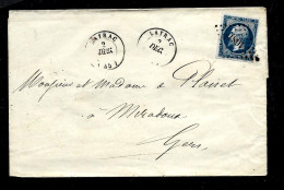 LAYRAC    PC  1681  Avec TAD  X  2  / 1861    LOIRET - 1853-1860 Napoléon III.