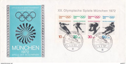 Germany / Deutschland 1972 Olympic Games Sapporo 1972, FDC Cancel Munchen, Michel 684-687 Block 6 - Inverno1972: Sapporo