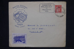 FRANCE - Entier Postal De L'Exposition Philatélique De Mulhouse En 1934 Pour Paris - L 149466 - Umschläge Mit Aufdruck (vor 1995)