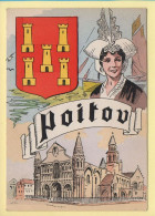 Province : LE POITOU / Blason / Costume / Folklore / Illustrateur (voir Scan Recto/verso) - Poitou-Charentes