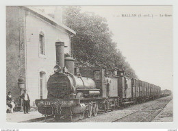 37 BALLAN REPRO N°17 La Gare Train Locomotive à Vapeur Wagons Chien VOIR DOS - Ballan-Miré