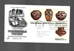 PUEBLO INDIAN POTERRY AMERICAN INDIAN POSTED FROM SANTA FE TO BELGIUM FIRST DAY OF ISSUE PREMIER JOUR EMISSION - 1961-80