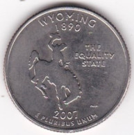 Wyoming Quarter Dollar 2007 D, Georges Washington, Cupronickel KM# 399 - 1999-2009: State Quarters