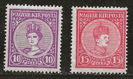 Hongrie 1916 N° Y&T : 162 Et 163 * - Unused Stamps