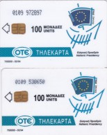 Greece, X0023, 02/94, Ø1Ø9, Abduction Of Europe, 2 Scans.   2 Different Sizes CN - Grèce