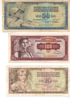 3 Billets  Anciens/YOUGOSLAVIE/10-50 -100 Dinars/Socijalistica Federativna Republika Jugoslavija /1955 Et 1978   BILL277 - Jugoslavia