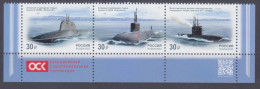 2023 Russia 3362-3364strip+Tab Russian Maritime Fleet - Submarines 9,00 € - Duikboten