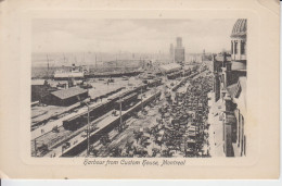 Harbour Looking East Montréal Québec Canada B&W  Écrit 1908 Silo *2 Bateaux, Cour De Triage Wagons Hevaux Carioles 2 Sc - Montreal