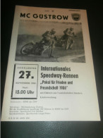 Speedway Güstrow 27.09.1986 , Pokal Für Frieden Und Freundschaft , Programmheft , Programm , Rennprogramm !!! - Motos