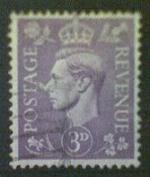 Great Britain, Scott #263, Used(o), 1941, Definitive, King George VI, 3d, Pale Violet - Used Stamps