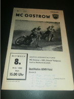 Speedway Güstrow 08.05.1985 , Bydgoszcz , ADMV Pokal , Programmheft , Programm , Rennprogramm !!! - Motor Bikes