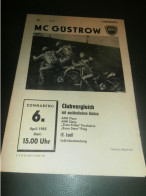 Speedway Güstrow 06.04.1985 , Plzen , Slany , Pardubice , Prag , Programmheft , Programm , Rennprogramm !!! - Motor Bikes