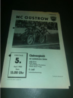 Speedway Güstrow 05.04.1985 , Plzen , Slany , Pardubice , Prag , Programmheft , Programm , Rennprogramm !!! - Motos