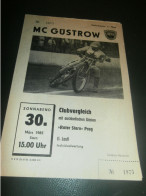 Speedway Güstrow 30.03.1985 , Prag , Programmheft , Programm , Rennprogramm !!! - Motor Bikes