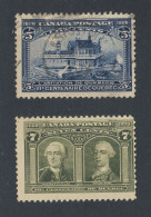 2x Canada 1908 Quebec Stamps; #99-5c Used SON F/VF #100-7c MNG F GV = $144.50 - Usados