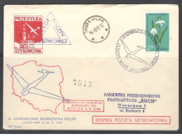 Poland.   The 9th  Polish Glider Championship 1963. Glide Bocian-3399. Special Cancellation. - Cartas & Documentos