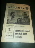 Speedway Güstrow 07.07.1984 , Finale DDR Meisterschaft , Programmheft , Programm , Rennprogramm !!! - Moto