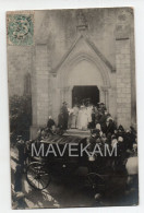 Cpa Photo Trés Animée  " Sortie D'une église à Identifier " ( Bicornes, Caleche ) - Huwelijken