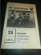 Speedway Güstrow 25.03.1984 , Zlata Prilba Pardubice , Programmheft , Programm , Rennprogramm !!! - Motor Bikes