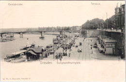 Dresden , Dampschiffhalteplatz , Carolabrücke (Ungebraucht) - Dresden