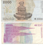 2 Billets  Anciens/CROATIE/500 Et 2000 Dinars/Republika Hrvatska/Zagreb /1991 Et 1992   BILL278 - Croazia